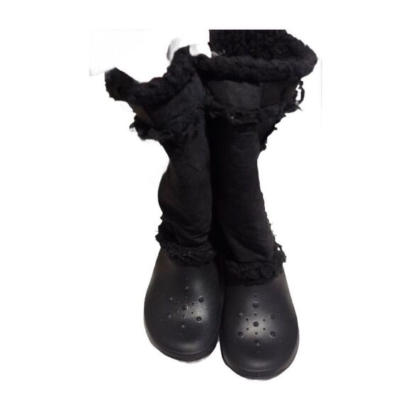 Crocs Black Boots - Picture 1 of 11